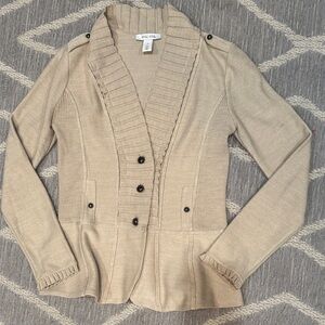 White House Black Market Tan Cardigan Sweater